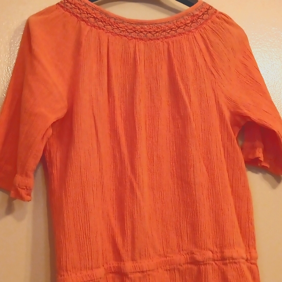 Antthony tops, orange pumpkin short sleeve embroidered trim top women's SZ XS - Picture 7 of 7